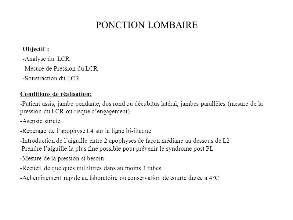 Ponction Lombaire
